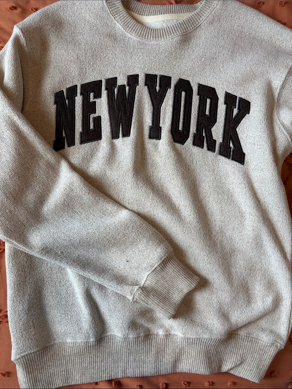 Light Gray 'NEWYORK' Crewneck Sweatshirt